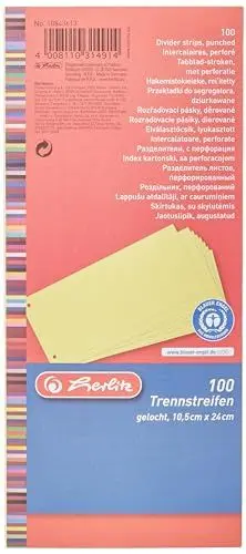 Produktbild: Herlitz 10843613 Trennstreifen, 100-er Packung, Gelb