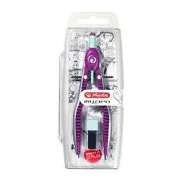 Produktbild: Herlitz 11122348 Schnellverstellzirkel my.pen lila/minze mit Zusatzminen und Anspitzmöglichkeit