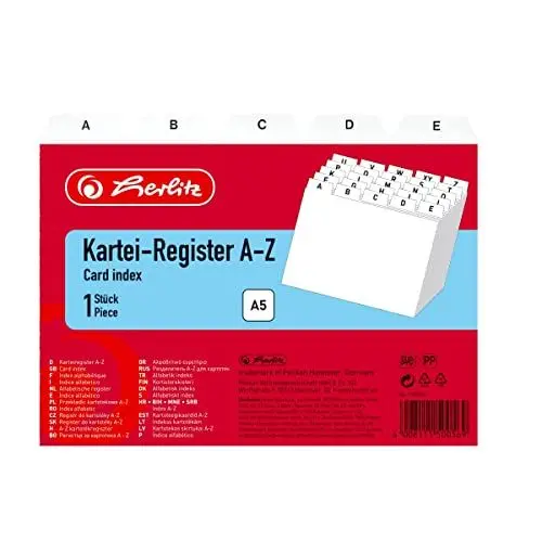 Produktbild: Herlitz 1500560 Karteiregister PP A5 weiß