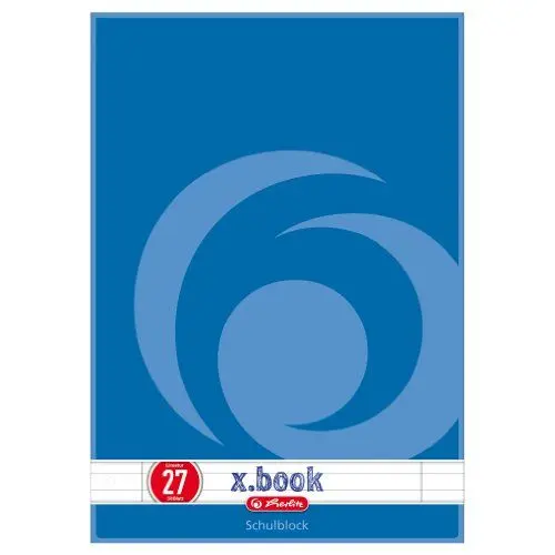 Produktbild: Herlitz Schulblock x.book A4, Lineatur 27, 50 Blatt, Rand innen und außen, 10 Stück