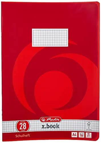 Produktbild: Herlitz Schulheft x.book A4, kariert, Lineatur 28, 16 Blatt, 10 Stück