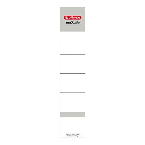 Produktbild: Herlitz 5966056 Rückenschild 36 x 190 mm für 5 cm-Ordner, selbstklebend, 10 Stück, weiß