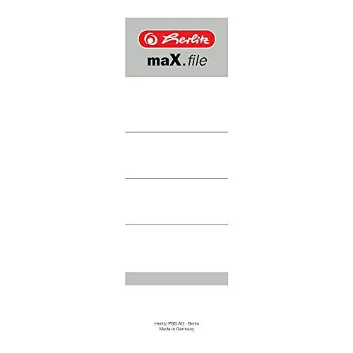 Produktbild: Herlitz 5966106 Rückenschild 60 x 190 mm für 8 cm-Ordner, selbstklebend, 10 Stück, weiß