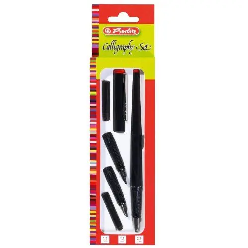Produktbild: Herlitz 8623001 5-teiliges Füllhalter Calligraphy-Set, schwarz, Standard