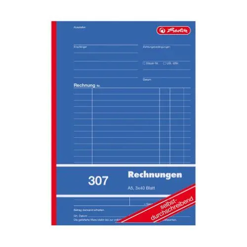 Produktbild: Herlitz 888545 Rechnungs-Buch A5 307 3x40 Blatt selbstdurchschreibend