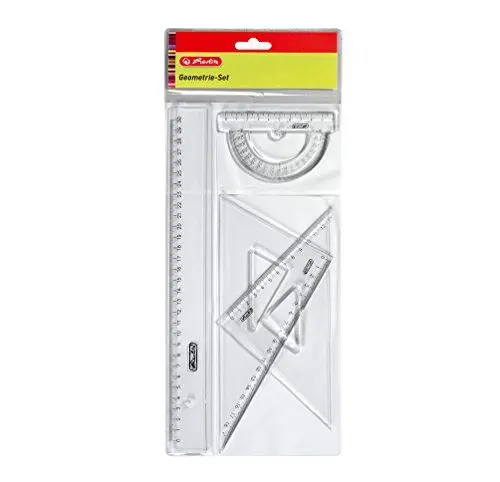 Produktbild: Herlitz Geometrie-Set, 4-teilig, Kunststoff, Klarsichtpackung