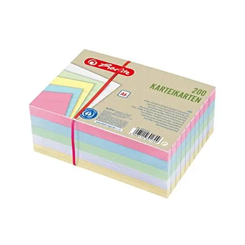Produktbild: Herlitz Karteikarten, 5 Farben, A6
