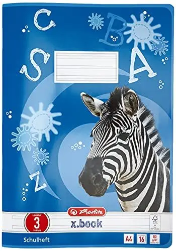 Produktbild: Herlitz Schulheft x.book A4, Lineatur 3, 3. Klasse, 16 Blatt, 10 Stück