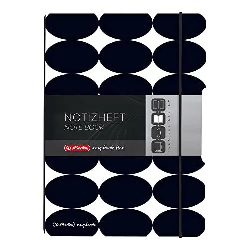 Produktbild: herlitz 50039784 Notizheft flex A5, 40 Blatt punktiert, Motiv: Just Black, 1 Stück