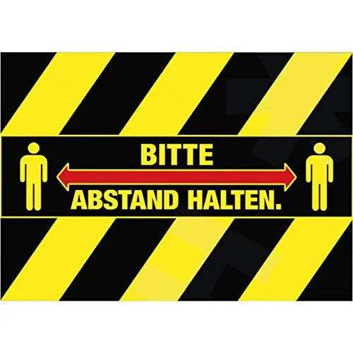 Produktbild: HERMA 12918 Bodenmarkierung Bitte Abstand Halten, 15 Aufkleber, 29,7 x 7 mm, 3 pro A4 Bogen, selbstklebend, bedruckbar, wetterfest, ablösbar, Bodenaufkleber aus Folie