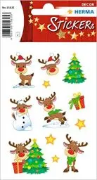 Produktbild: HERMA 15625 Aufkleber Rentier Rudolph klein groß, 24 Stück, Weihnachten Sticker mit Weihnachtsbaum Motiv, Kinder Etiketten für Weihnachtsdeko Geschenke Adventskalender Winter Dekoration DIY Basteln