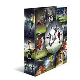 Produktbild: HERMA Ordner A4 Fussball, 7 cm breit, Kinder Ringordner mit Sport Motiv, bunter Aktenordner mit Innendruck für Jungen und Mädchen