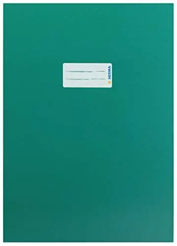 Produktbild: HERMA 19753 Heftumschlag A4 Karton Grün, Hefthülle mit Beschriftungsfeld aus stabilem & extra starkem Papier, Heftschoner für Schulhefte, farbig