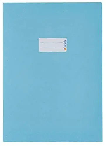 Produktbild: HERMA 7066 Heftumschlag A4 Papier Hellblau, Hefthülle mit Beschriftungsfeld aus extrem kräftigen Papier & satten Farben, Heftschoner für Schulhefte, farbig