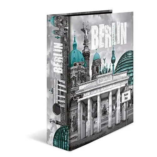 Produktbild: HERMA Ordner A4 Berlin Deutschland, 7 cm breit, Kinder Ringordner mit Städte Motiv, bunter Aktenordner mit Innendruck für Jungen und Mädchen