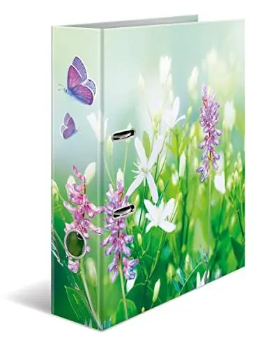 Produktbild: HERMA Ordner A4 Grüne Wiese, 7 cm breit, Kinder Ringordner mit Pflanzen Motiv, bunter Aktenordner mit Innendruck für Jungen und Mädchen
