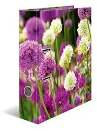 Produktbild: HERMA Ordner A4 Lila Blumen, 7 cm breit, Kinder Ringordner mit Pflanzen Motiv, bunter Aktenordner mit Innendruck für Jungen und Mädchen