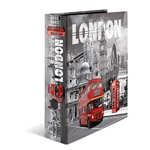 Produktbild: HERMA Ordner A4 London England, 7 cm breit, Kinder Ringordner mit Städte Motiv, bunter Aktenordner mit Innendruck für Jungen und Mädchen