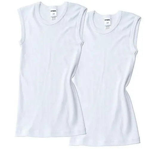 Produktbild: HERMKO 2040 2er Pack Jungen Muskelshirt aus Bio-Baumwolle, Farbe:weiß, Größe:164