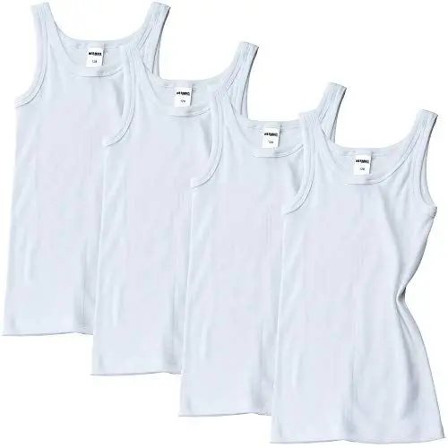 Produktbild: HERMKO 2800 4er Pack Jungen Unterhemd (Weitere Farben) Bio-Baumwolle, Farbe:weiß, Größe:104