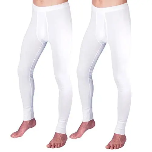 Produktbild: HERMKO 3540 2er Pack Herren Lange Unterhose Long Johns (Weitere Farben) Bio-Baumwolle, Größe:D 6 = EU L, Farbe:weiß