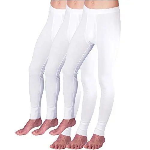 Produktbild: HERMKO 3540 Herren Lange Unterhosen mit Eingriff 3er Pack (Weitere Farben) Bio-Baumwolle, Größe:D 5 = EU M, Farbe:weiß