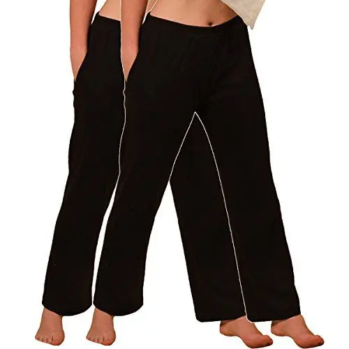 Produktbild: HERMKO 984 2er Pack Homewear Hose aus Bio-Baumwolle für Damen und Herren, Farbe:schwarz, Größe:40/42 (M)