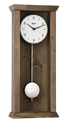 Produktbild: Hermle 71002-042200 Avantgardistische Pendelwanduhr Quarz, Eiche Braun, 57cm x 24,5cm x 10cm