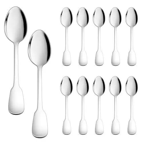 Produktbild: Herogo Kaffeelöffel 12 Stück, Edelstahl Teelöffel Dessertlöffel 13,5 cm (5,31 inch), Espressolöffel Kleine Löffel für Zuhause Restaurants, Spiegelpoliert & Glatte Kanten, Spülmaschinenfest