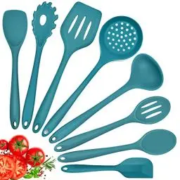 Produktbild: Herogo Küchenhelfer Set, 8-teiliges Silikon Kochbesteck Set, Antihaft Hitzebeständig Küchenutensilien Kochgeschirr mit Silikonspatel/Löffel/Wender/Schöpfkelle - Bunt