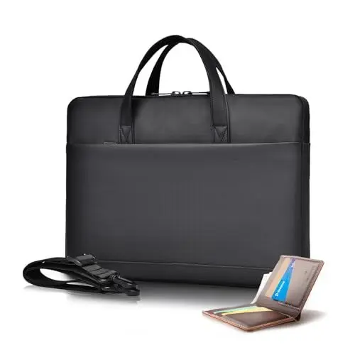 Produktbild: HEROIC KNIGHT 15.6 Zoll Laptoptasche, Laptop Hülle Wasserdicht Notebook Schutzhülle Sleeve Case, Laptop Umhängetasche Handtasche mit Beflocktes Futter für 15-15.6 Zoll, Schwarz
