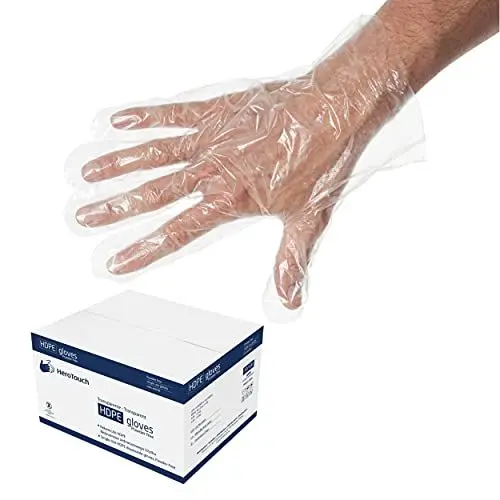 Produktbild: HeroTouch, 10,.000 Stück Einweg Handschuhe (5000 Paar) 10 mm dick, Größe L, 24,5 x 26,5 cm für den täglichen Hausgebrauch, Friseursalons, in der Küche