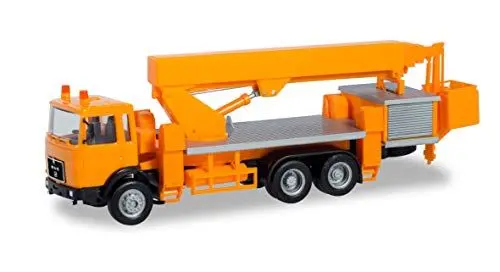 Produktbild: herpa 310932 – MAN F8 Ruthmann Steiger, Kommunal Kraftfahrzeug, Modellsammlung, Miniaturmodelle, Fahrzeuge zum Sammeln, Kleinmodell, Sammlerstück, Detailgetreu, Kunststoff, Orange - Maßstab 1:87