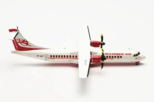 Produktbild: herpa 571630 Alliance Air Modellflugzeug ATR-72-600 VT-AIY Maßstab 1:200-Modellbau Flugzeug, Flugzeugmodell für Sammler, Miniatur Deko, Flieger ohne Standfuß aus Metall Miniaturmodell, weiß, rot