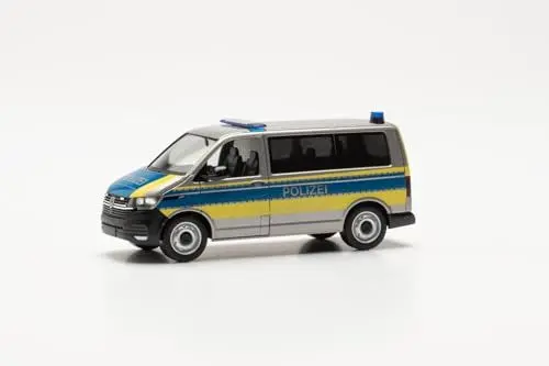 Produktbild: herpa Modellauto VW T 6.1 Bus Polizei Niedersachsen, Miniatur im Maßstab 1:87, Sammlerstück, Made in Germany, Modell aus Kunststoff, ('Silber')
