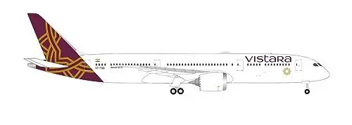 Produktbild: herpa Modellflugzeug Vistara Boeing 787-9 Dreamliner – VT-TSD, Miniatur im Maßstab 1:500, Sammlerstück, Modell ohne Standfuß, Metall