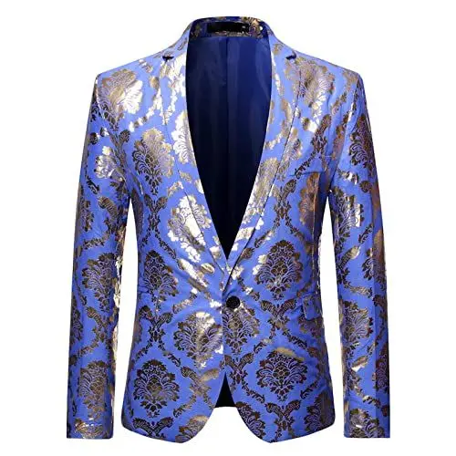 Produktbild: Herren Anzüge & Blazer, Casual Print Anzug Herren Mantel Party Host Bühnenkleid,Anzug Jacke Für Herren Outwear Formelle Business Arbeitsmantel Windjacke