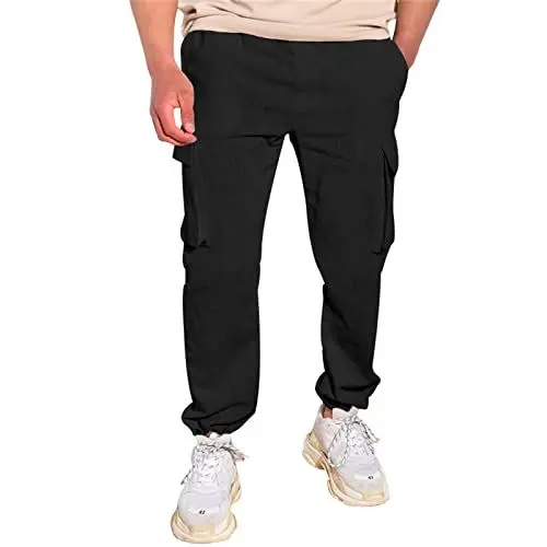 Produktbild: Generisch Herren Arbeitshosen Baggy Fitness Parachute Pants Weiche Bequeme Sweatpants Casual Cargohose Mode Klassische Trainingshose Harajuku Style Schöner Wanderhose Classic Fitnesshose