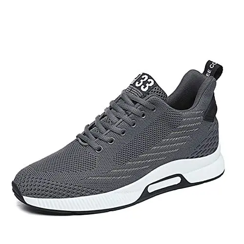 Produktbild: Herren Aufzug Schuhe 2.36 In Unsichtbar Erhöhte Schuhe Elevator Schuhe Casual Leichte Schuhe Lace-up Sportschuhe Klassische Mode Komfort Schnürschuhe mit versteckten Lift Heel für Mann Gray 41EU
