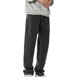 Produktbild: Herren Baggy Jeans Y2k Hip Hop Jeans Vintage Pants Straight Leg Hosen Teenager Jungs Streetwear Jeanshose (02-Grey, XL)