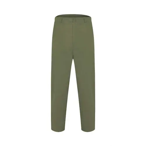 Produktbild: LOIJMK Workwear Hose Herren Business Casual Reißverschlusstaschen Leichte, dünne, große Hundert einfarbige Herrenanzughosen Hose Herren Elegant (Green, L)