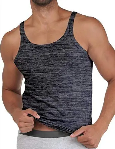 Produktbild: Herren Basic Muskelshirt Unterhemden Ärmellos A-Shirts Unterwäsche Baumwolle 2305 Dunkelgrau L