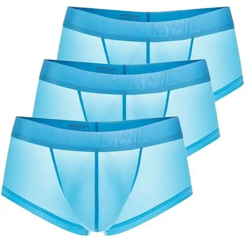 Produktbild: Herren Boxershorts Atmungsaktiv Boxers Clubwear Eisseiden Boxer Briefs Boxershorts Sexy Unterwäsche Für Mann Erotisch Sexy Boxershorts Für Männer Unterwäsche 3 Per Pack - Blue, L