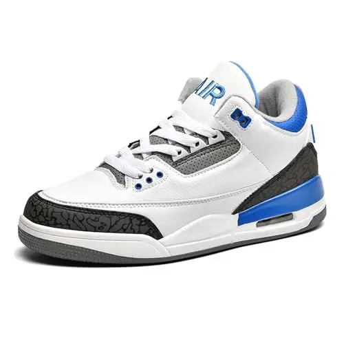 Produktbild: Herren Damen Basketballschuhe Mode Sport Air 3 Retro Sneaker Studenten Anti-Rutsch Jungen Mädchen mit Luftpolster Sportschuhe