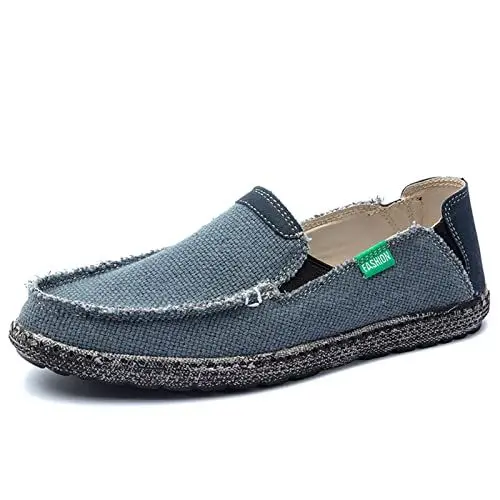 Produktbild: Herren Espadrilles Segelschuhe Faulenzer Flache Freizeitschuhe Atmungsaktive Fahrschuhe Bequeme Slipper Bootsschuhe Deckschuhe Blau 48
