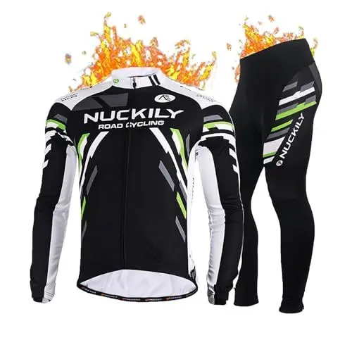 Produktbild: Herren Fahrradbekleidung Fleece Radtrikot Set Winter Langarm Radbekleidung Radsportanzüge mountainbike kleidung radtrikot trikot set mit Thermofleecefutter