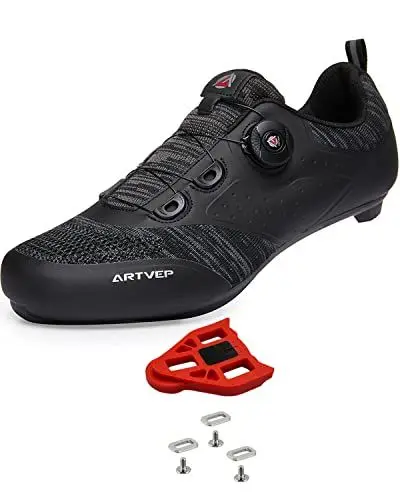 Produktbild: Herren Fahrradschuhe Damen Mountain Road Bikes Schuh Kompatibel mit Peloton & Look ARC Delta Kompatible Installation Look SPD SPD-SL Delta Lock Pedal Reitschuhe Schwarz 43 EU