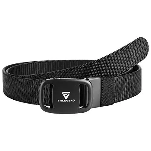 Produktbild: Herren Gürtel Militär Taktische Automatik Webgürtel Nylon Gürtel 110 cm-180 cm Übergröße Verdickte Nylon Stoffgürtel Outdoor Sportarten Wasserdichte Verstellbare (Einstellbare 120cm, Schwarz)