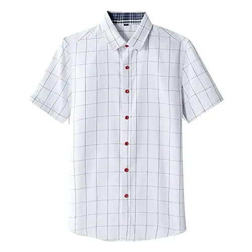Produktbild: Herren Hemd Männer Drache Herren Hemd Stickerei Sommer Lässiges Kurzärmeliges Stehkragen-Bedrucktes Hemd Atmungsaktive Herrenoberteile (White, 3XL) Herren Hemd Orange Spring Sale