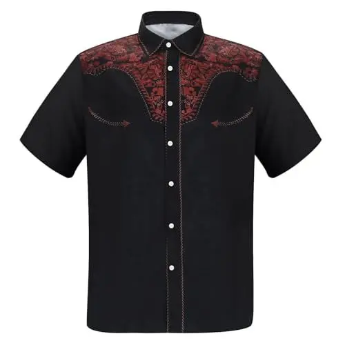 Produktbild: Herren Hemd Revers Lässig Lose Druck Retro Trend Hip Hop Weich Bequem Kurzarm